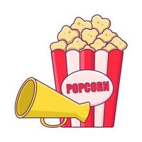 popcorn with trumpet illustration vector