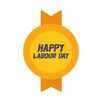 happy labour day in ribbon illustration vector