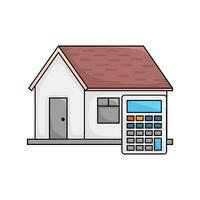 hogar propiedad con calculadora ilustración vector