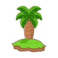 palm tree in garden green illustration vector