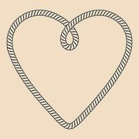 a heart shaped rope in the shape of a knot vector