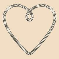 a heart shaped rope in the shape of a knot vector