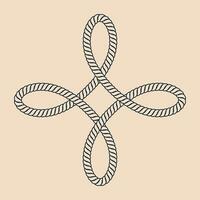 a rope knot in the shape of a cross vector