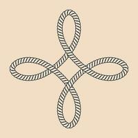 a rope knot in the shape of a cross vector