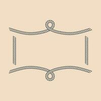 a rope frame with a knot on it vector
