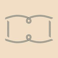 a rope frame with a knot on it vector