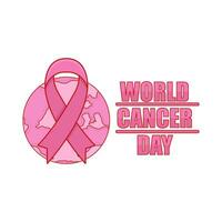 ribbon cancer day world illustration vector