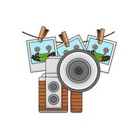 camera photo with picture illustration vector