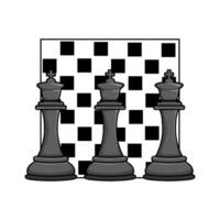 chess king with chess board illustration vector
