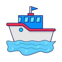 boat in ocean illustration vector