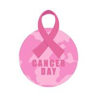 ribbon cancer day world illustration vector