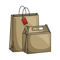 bolsa de papel compras ilustración vector