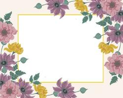 Hand Drawn Clematis and Anemone Flower Seamless Border vector