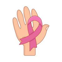 ribbon cancer day  in hand illustration vector