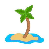 palm tree in beach illustration vector