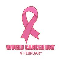 ribbon cancer day illustration vector