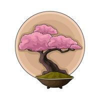 bonsai flower illustration vector