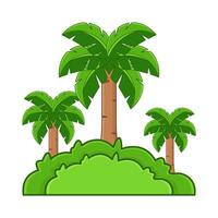 palm tree with grass illustration vector