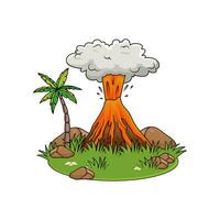 erupción en bosque ilustración vector