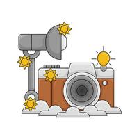 camera photo, brightness with lightning illustration vector