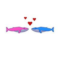 whale relationship illustration vector