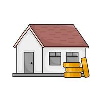 home building with money coin illustration vector