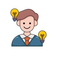 investor with lamp illustration vector