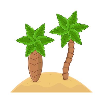palm tree in sand beach illustration