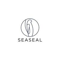 Sea lion silhouette. Vector icon logo.