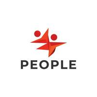 Abstract people colorful logo icon design minimal style illustration. Logotype symbol sign symbol of family teamwork. vector