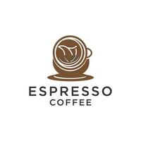 Vintage line art coffee logo template vector