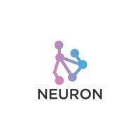 Neuron connection logo design, human brain icon innovation intelligence vector illustration.