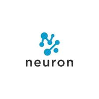 Neuron connection logo design, human brain icon innovation intelligence vector illustration.