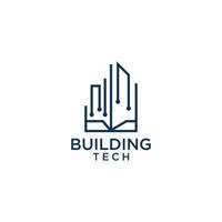 Technology City house Logo Symbol Template Design Vector, Emblem, Flat Design Concept. vector