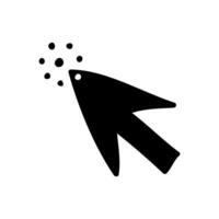 Doodle click icon. Hand drawn mouse cursor or arrow. Computer pointer in sketch style. vector