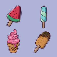 ice cream cartoon collection vector
