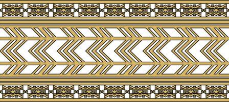 Native American vector gold seamless pattern. Endless Aztec, Maya, Inca ornament. Drawing for border and frame
