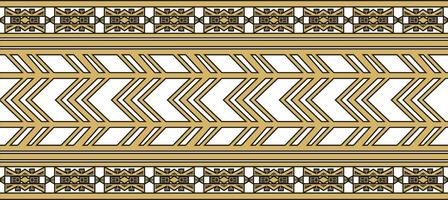 Native American vector gold seamless pattern. Endless Aztec, Maya, Inca ornament. Drawing for border and frame