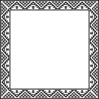 Vector black monochrome square national Indian patterns. National ethnic ornaments, borders, frames. colored decorations of the peoples of South America, Maya, Inca, Aztecs