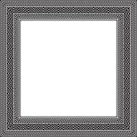 Vector monochrome black square Yakut ornament. An endless rectangular border, a frame of the northern peoples of the Far East