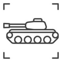 militar tanque vector guerra concepto contorno icono o firmar