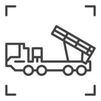 Multiple Launch Rocket System Vehicle vector concept line icon