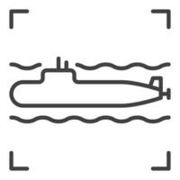 Submarine vector Army concept outline icon or sign