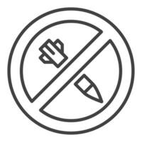 Prohibition of Missile Attacks vector concept round outline icon