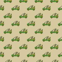 Armored Vehicle with Machine Gun vector Army Car colored seamless pattern