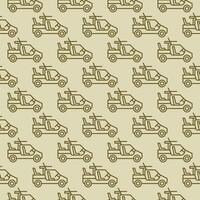 Armored Vehicle with Machine Gun vector concept line minimal seamless pattern