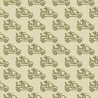 Armored Vehicle with Machine Gun vector concept line minimal seamless pattern