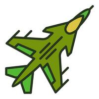Fighter Jet vector colored icon. Military Fighter Aircraft sign