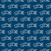 Rocket Weapon vector Missile concept blue linear seamless pattern