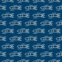 Rocket Weapon vector Missile concept blue linear seamless pattern